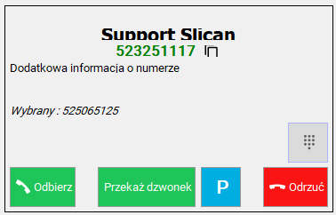 Slican ConsoleCTI v.3.02 - Okno połączenia GR.png